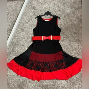 Joseph Ribkoff, size 12, black‎ and red dress
